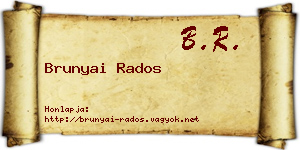 Brunyai Rados névjegykártya